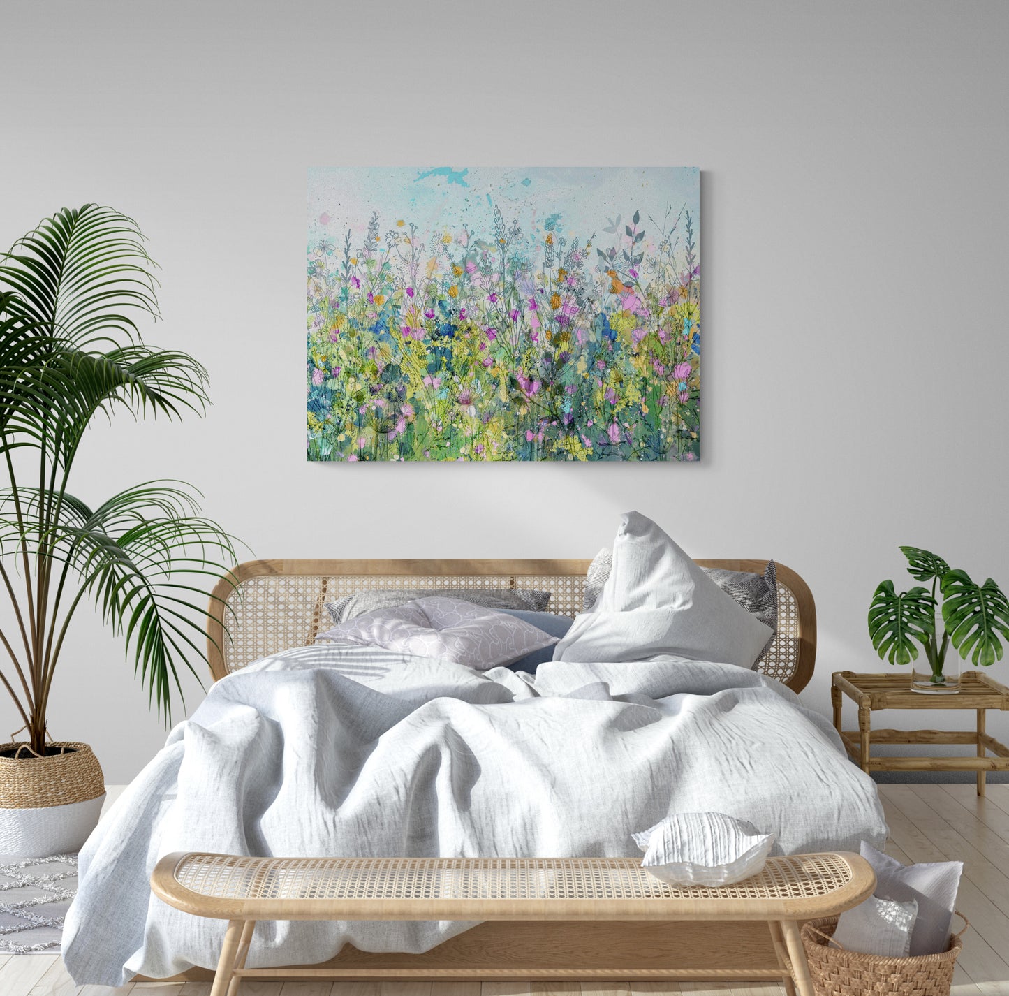 large abstract floral giclee print on stretched canvas or fine art paper