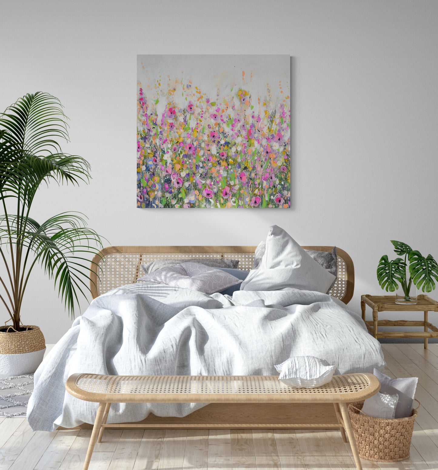 Pink and Orange Floral Meadow