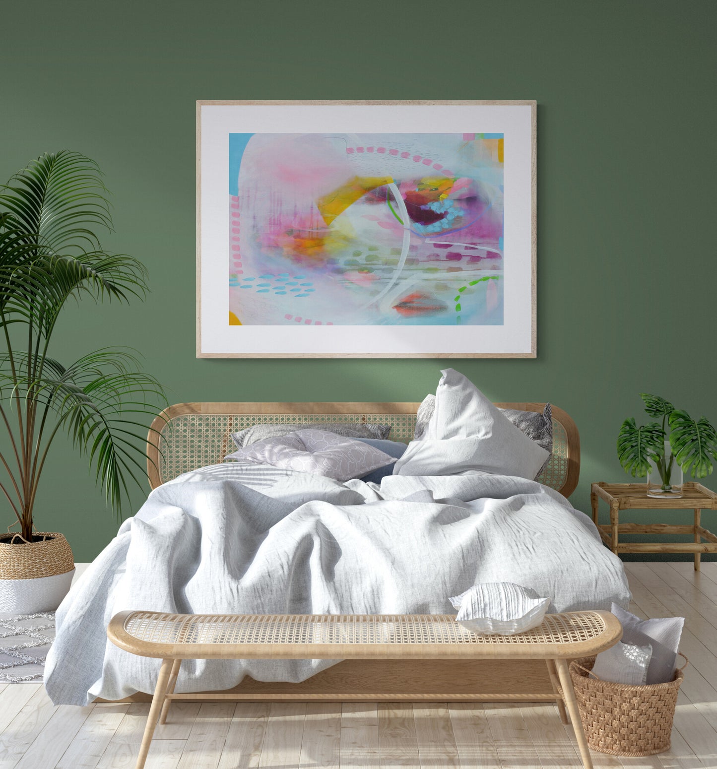 Pink and Blue Expressive Abstract Art - AB40