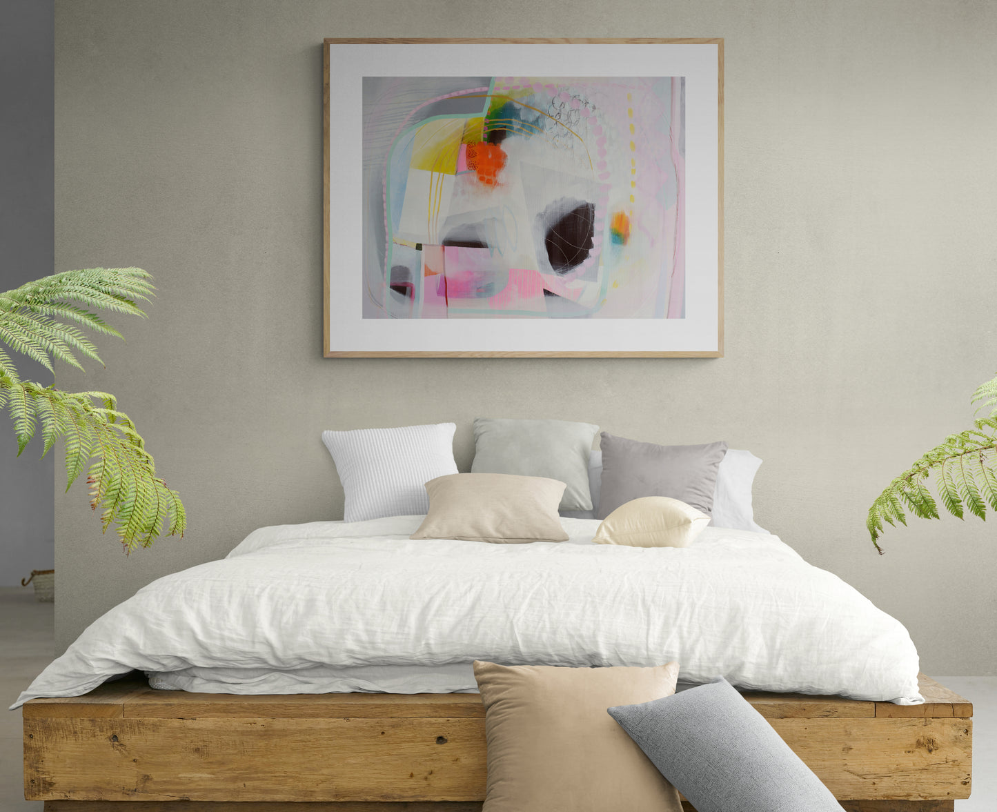 Colourful Contemporary Multicoloured Abstract Wall Art Print