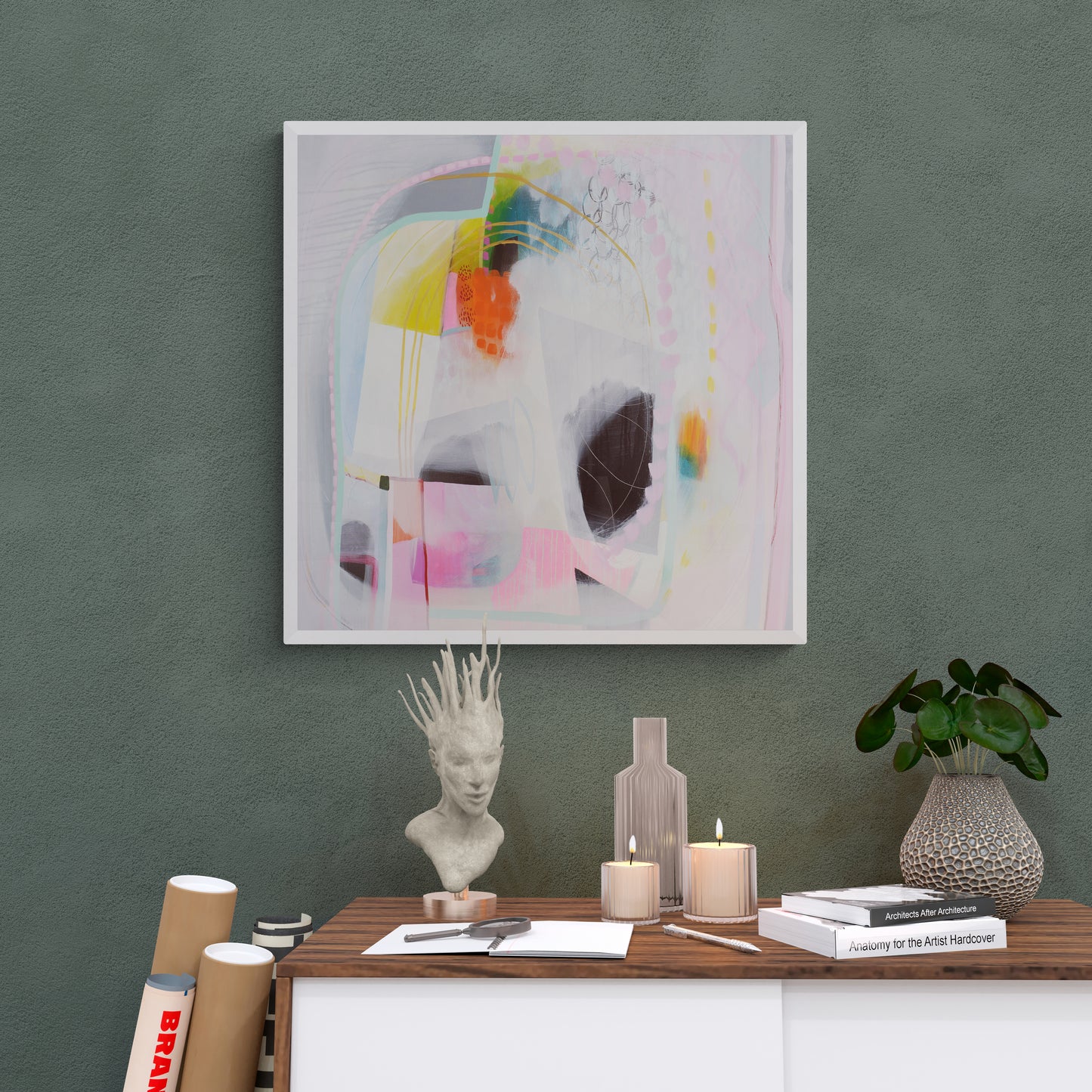Colourful Contemporary Multicoloured Abstract Wall Art Print