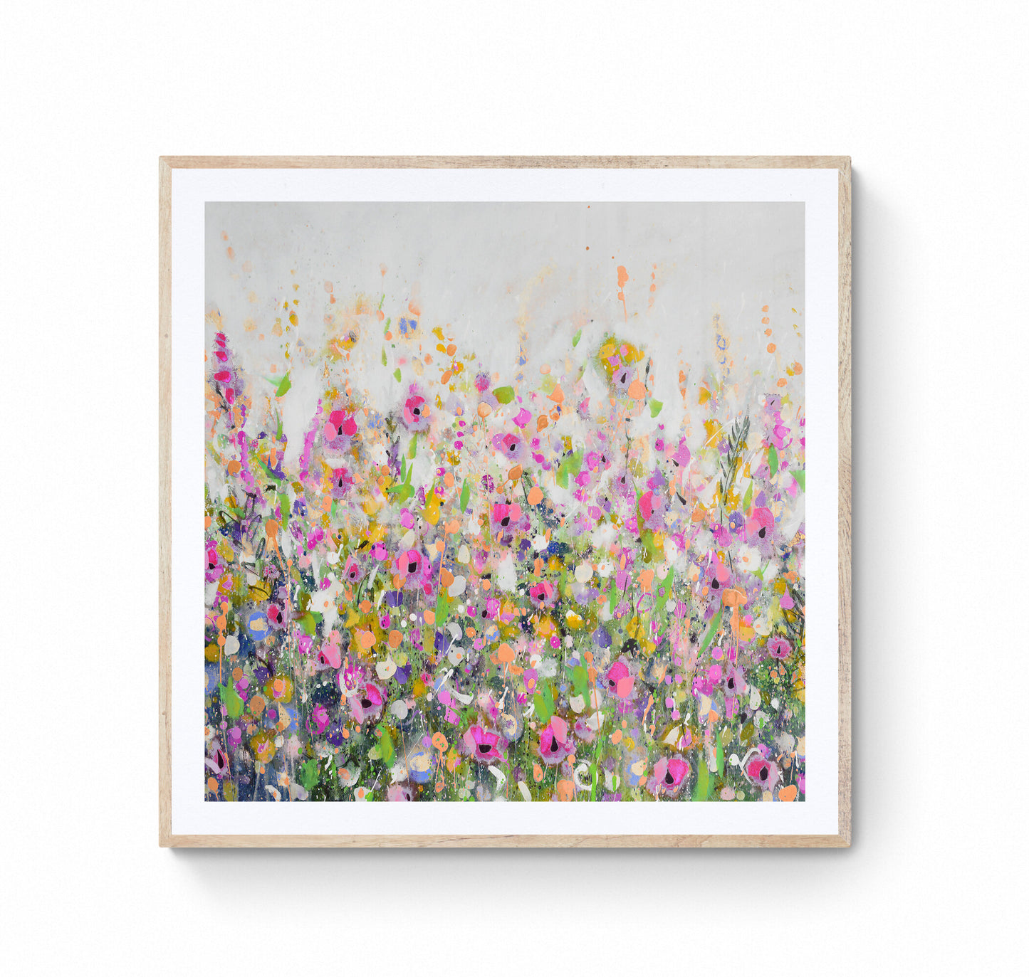 Pink and Orange Floral Meadow