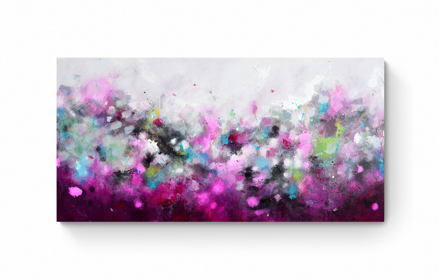 Large Panoramic Abstract Wall Art Giclee Print on Stretched Canvas