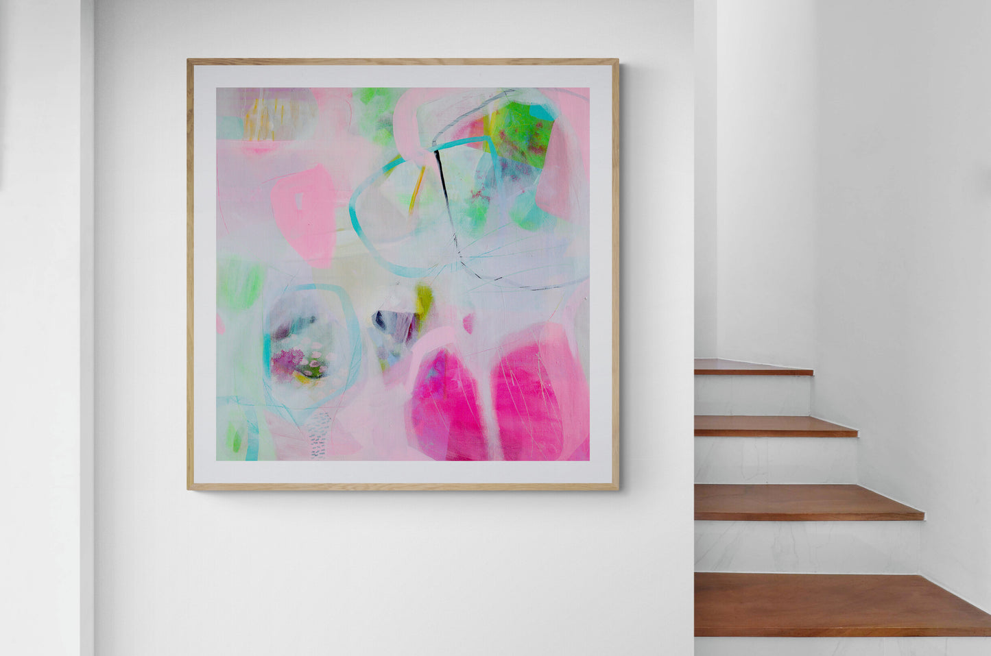 Pink Abstract Art Giclee Print on Stretched Canvas or Fine Art Paper - IL22