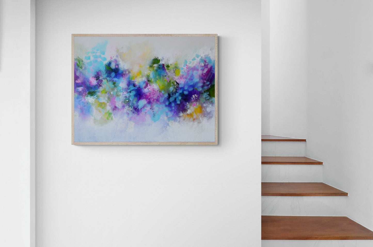 Blue Flow - Colourful Abstract Art Giclee Print on Stretched Canvas or Fine Art Paper