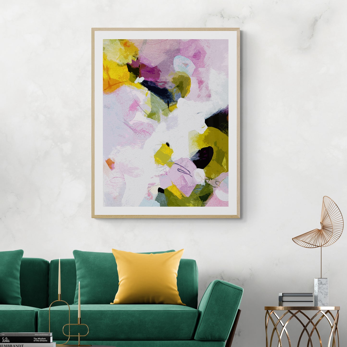 Purple and Green Abstract Art Giclee Print on Stretched Canvas or Fine Art Paper - CAO1