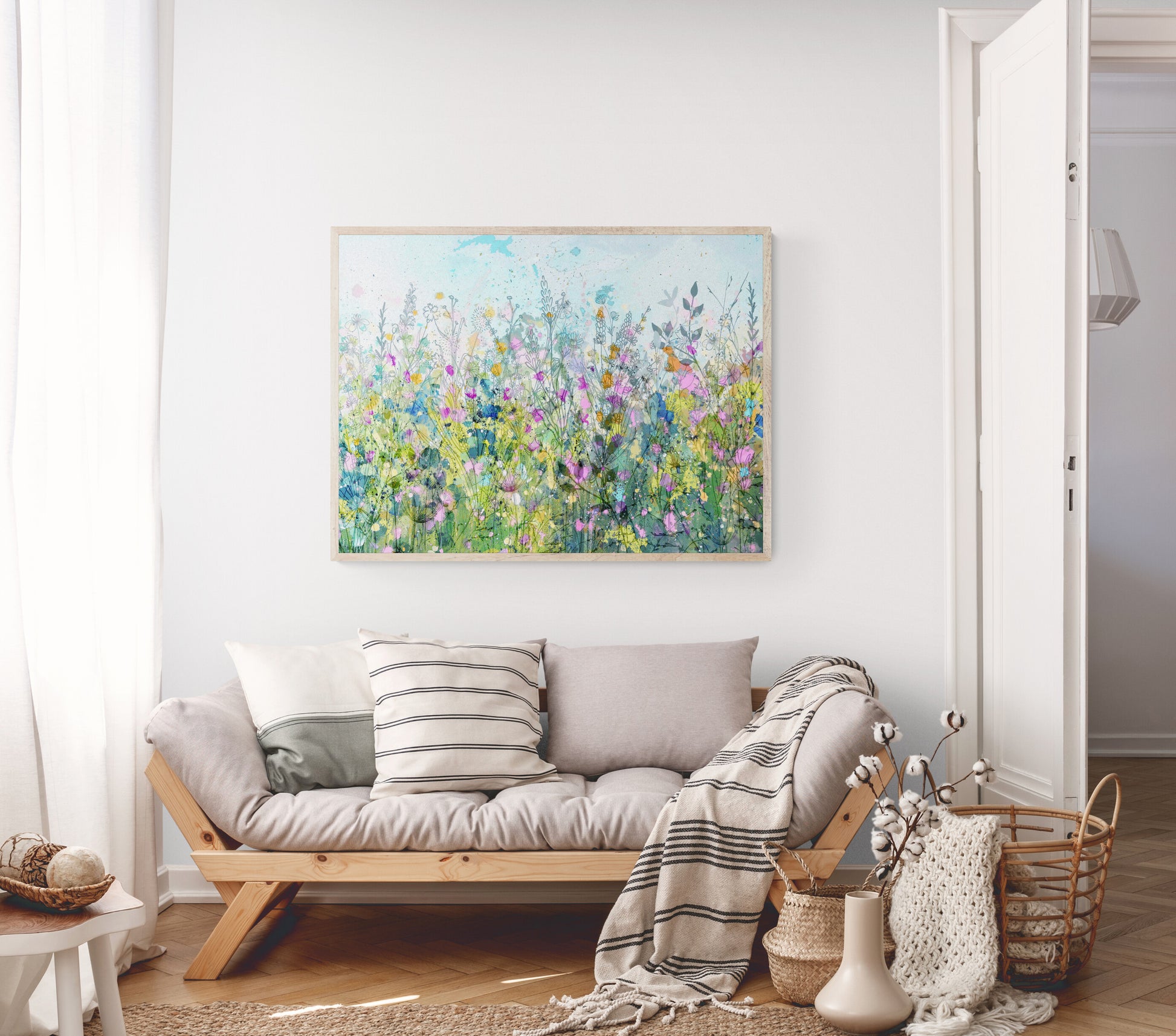 pretty floral meadow art print