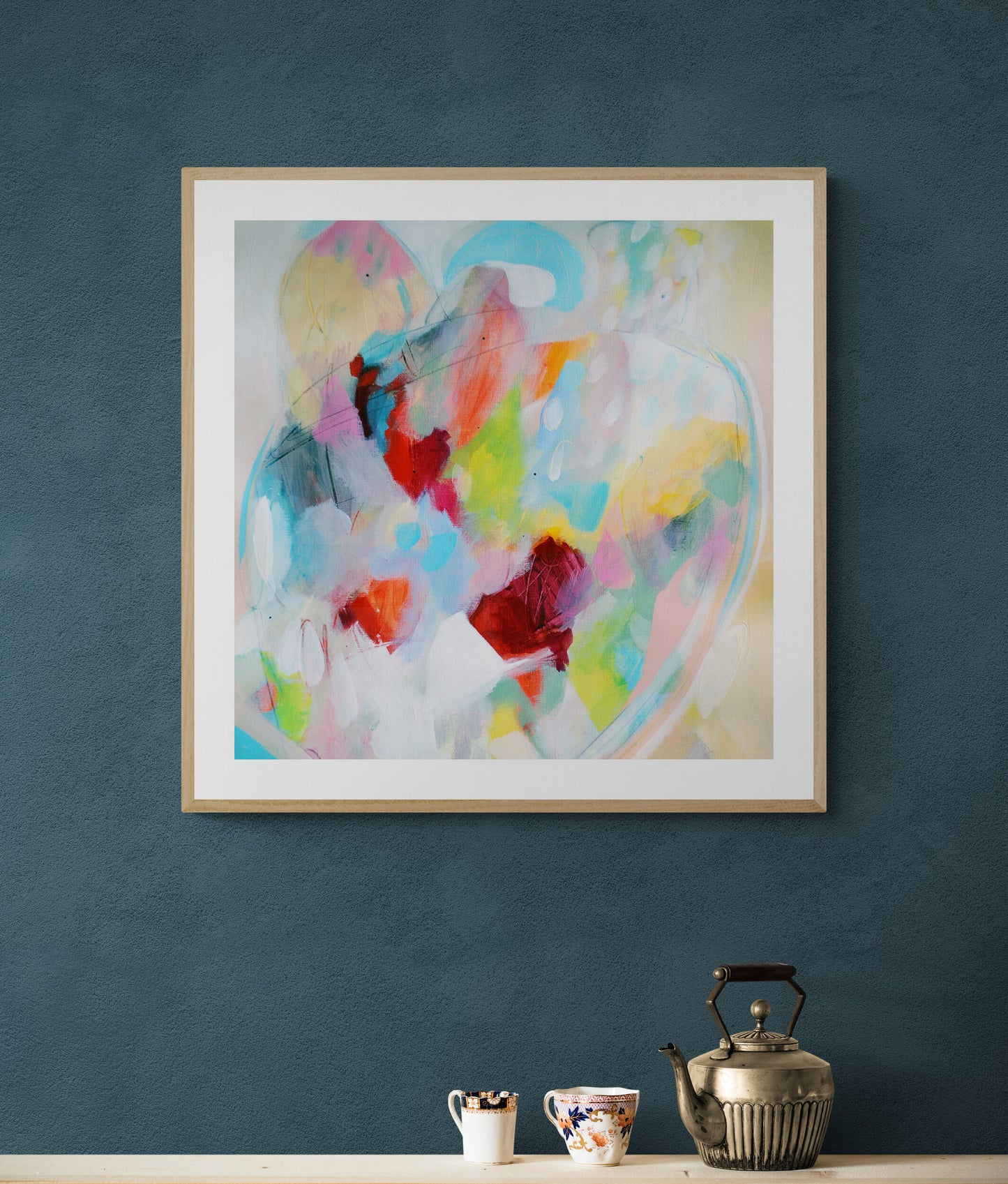 Multicoloured Abstract Art Giclee Print on Stretched Canvas or Fine Art Paper - Henrietta