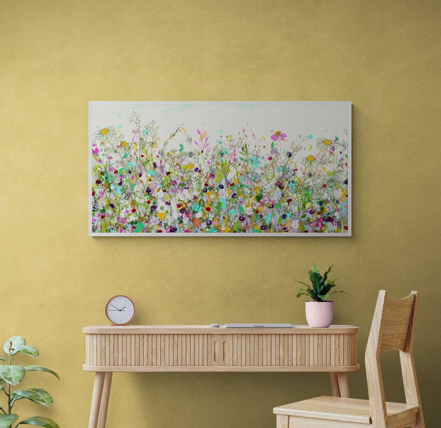Large Panoramic Abstract Floral Meadow Canvas Print - MM41