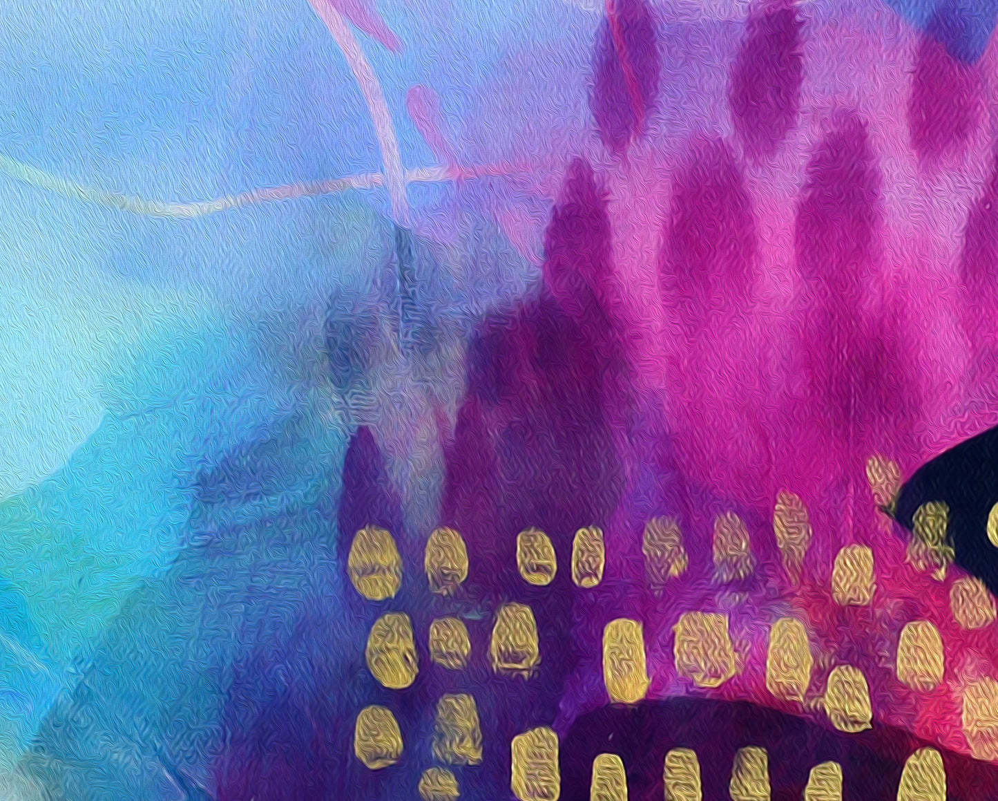 Expressive Abstract Wall Art Print in shades of Yellow, Pink and Blue