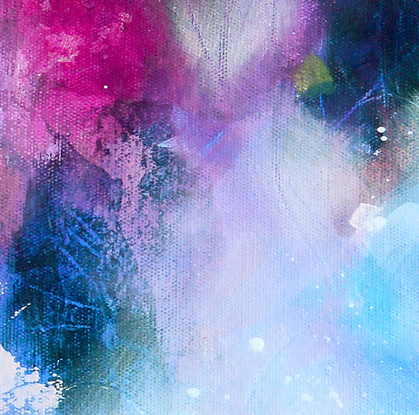Large Blue Purple Abstract Wall Art Giclee Print on Stretched Canvas