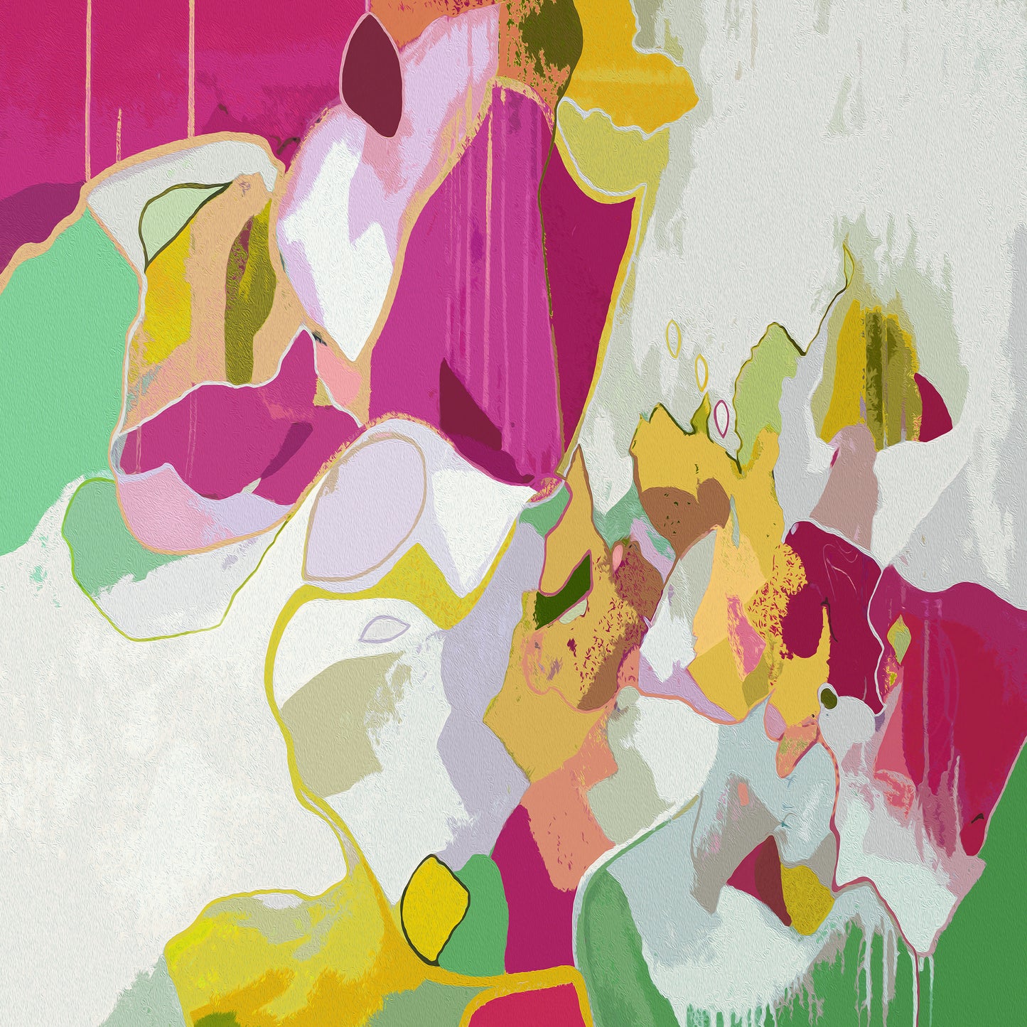 Modern Magenta Abstract Art Giclee Print on Stretched Canvas or Fine Art Paper - CA200