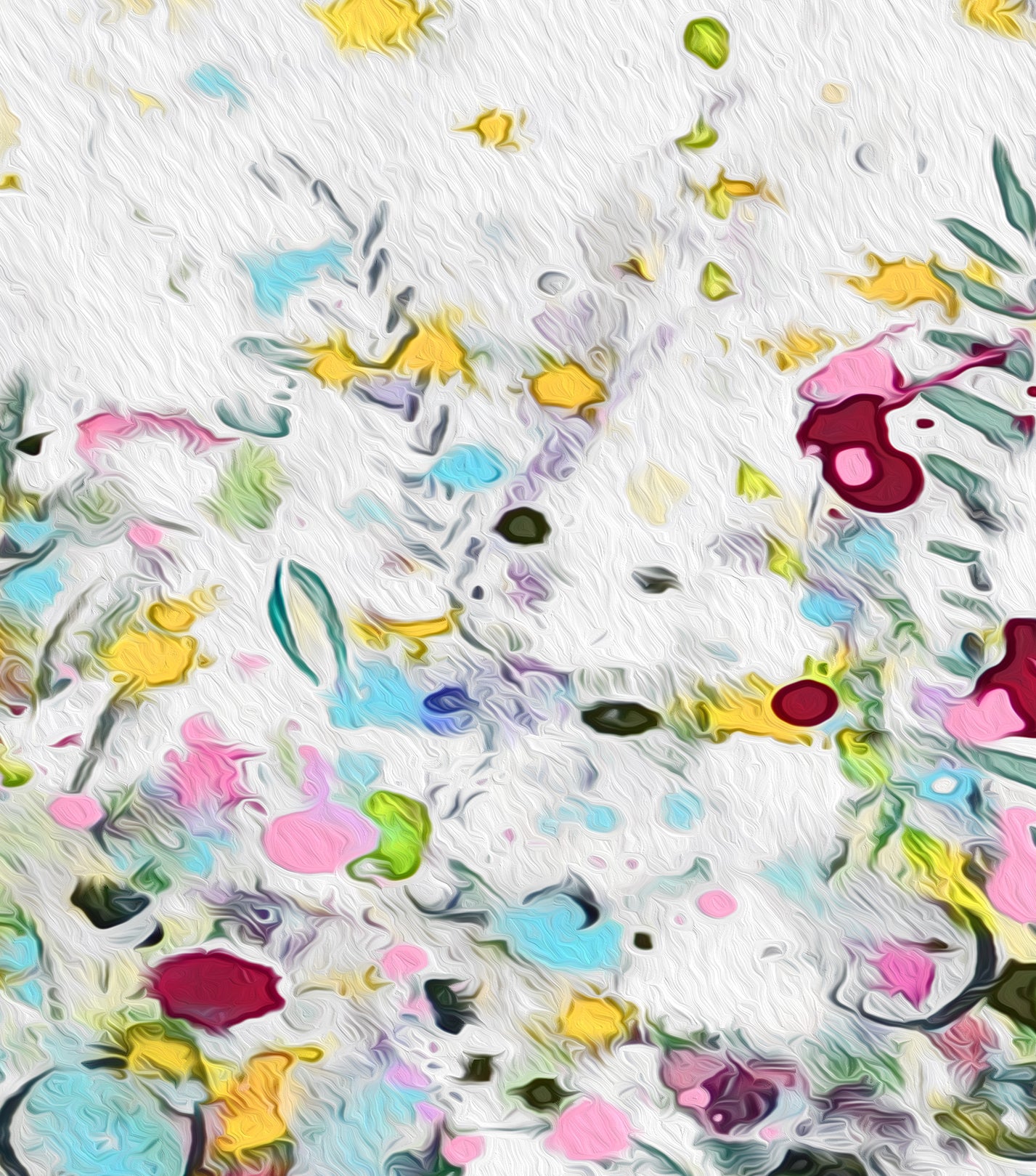 Floral Meadow Wall Art Print on Stretched Canvas or Fine Art Paper