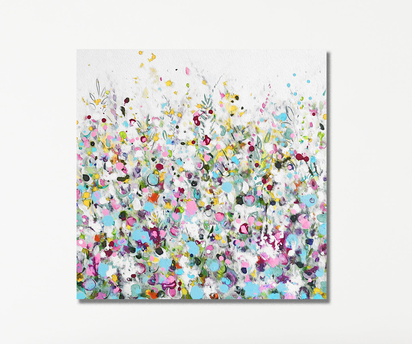 Floral Meadow Wall Art Print on Stretched Canvas or Fine Art Paper