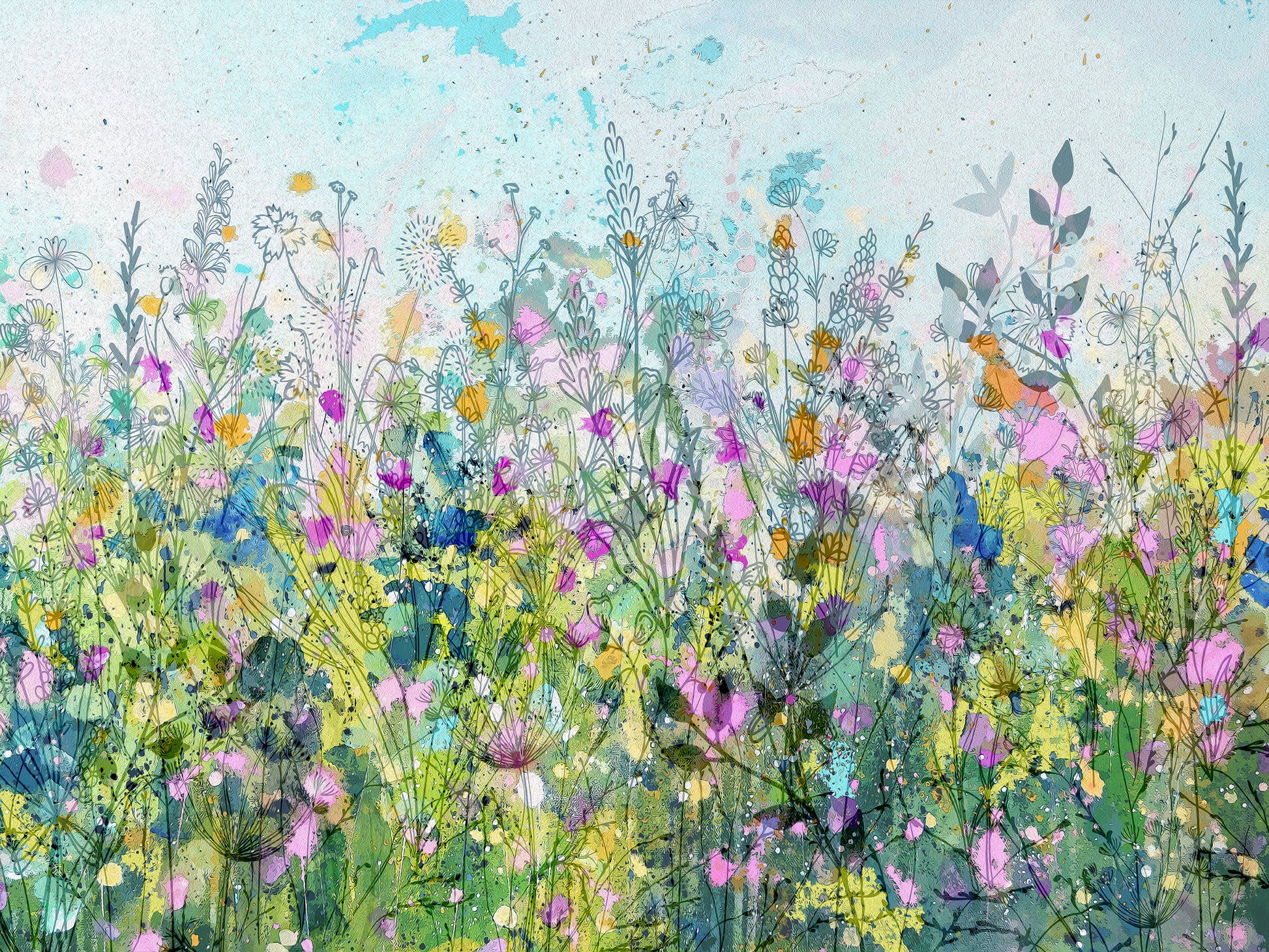 abstract floral meadow art print