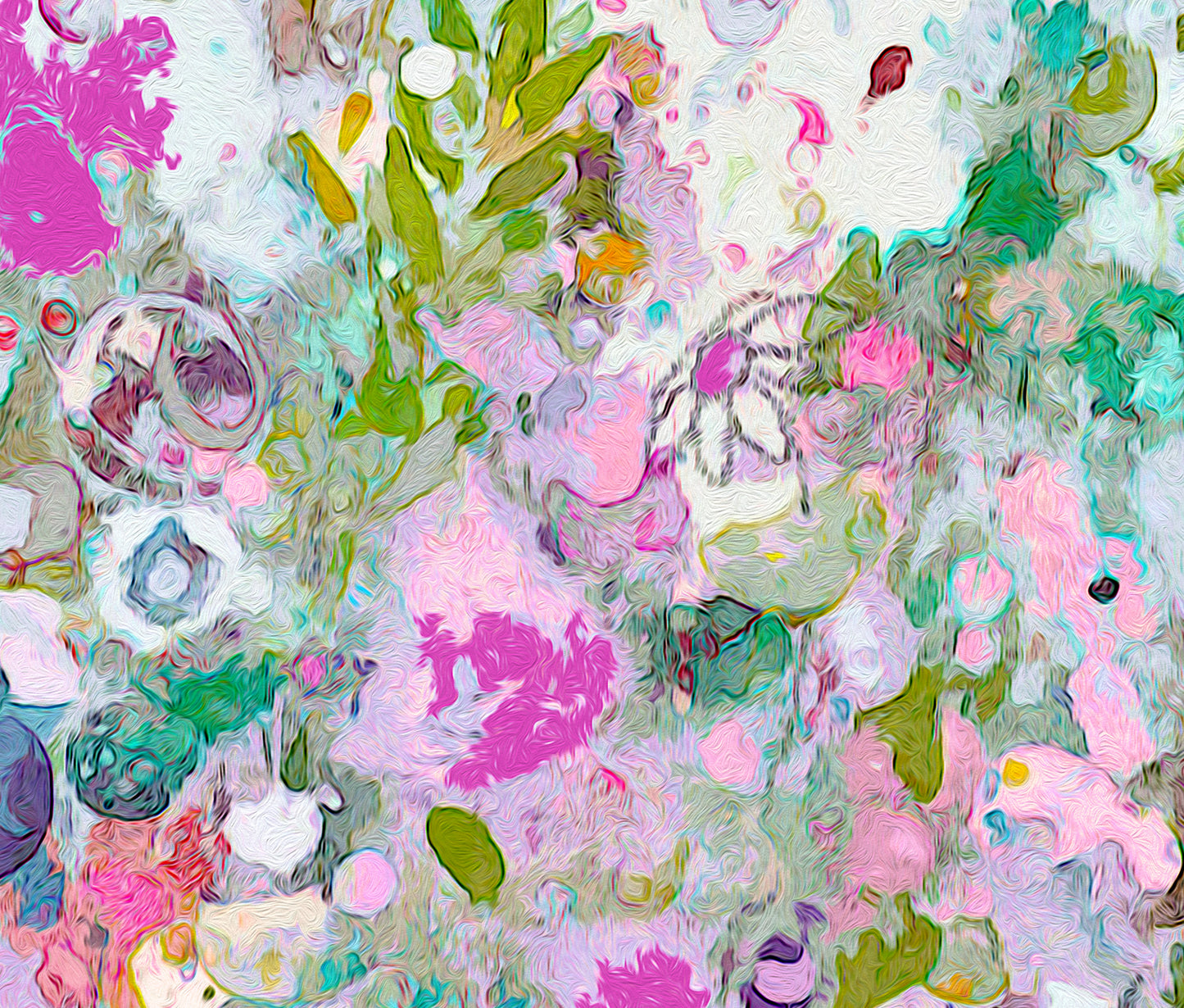 Floral Meadow Wall Art Giclee Print on Stretched Canvas