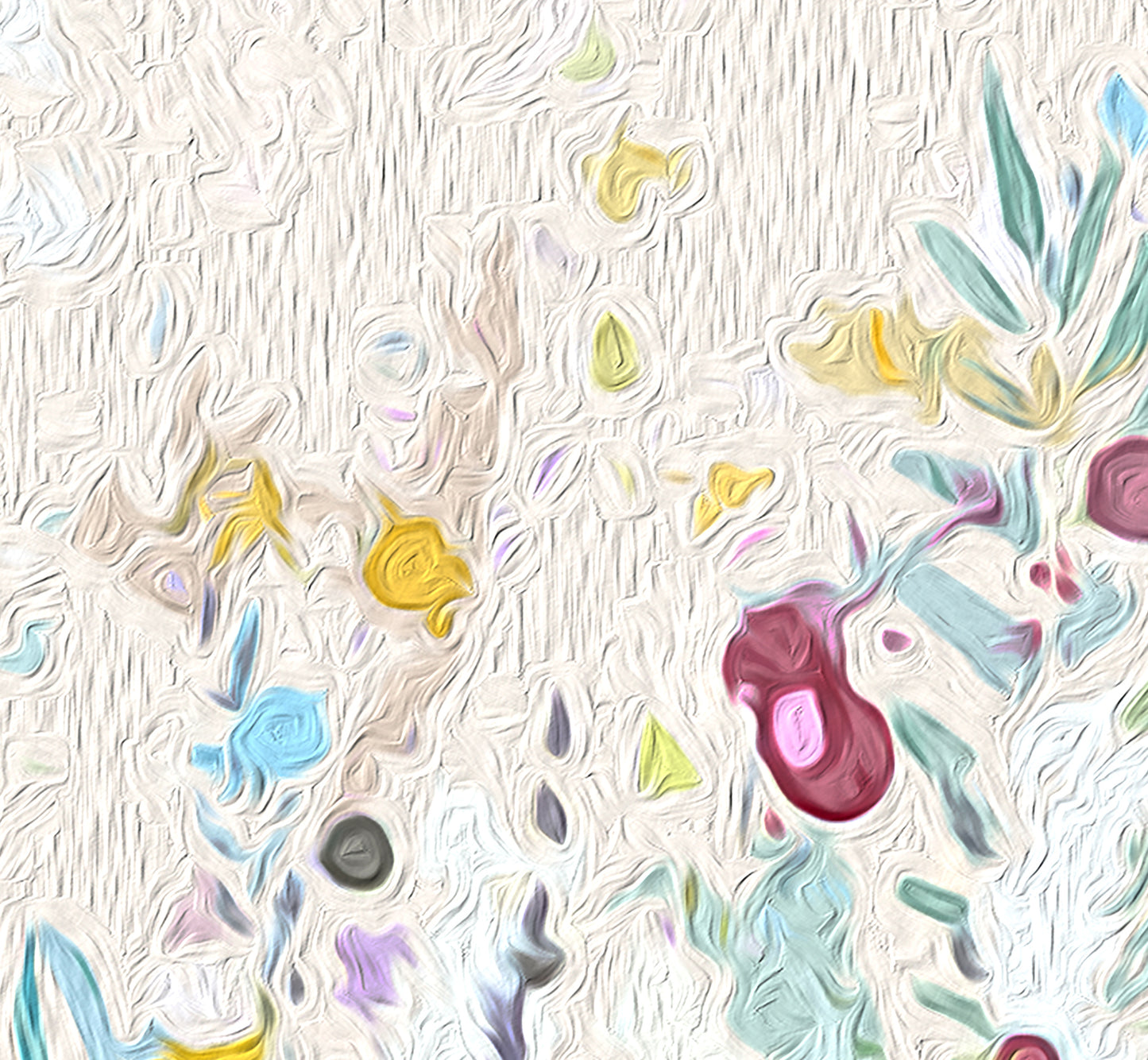 Floral Meadow Wall Art Print on Stretched Canvas or Fine Art Paper