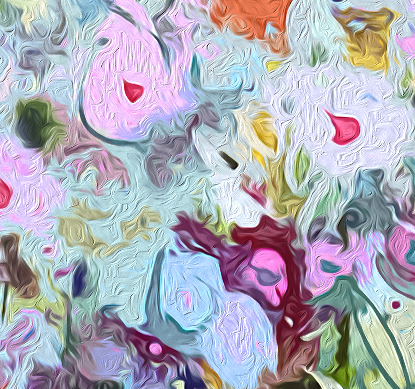 Floral Meadow Wall Art Print on Stretched Canvas or Fine Art Paper