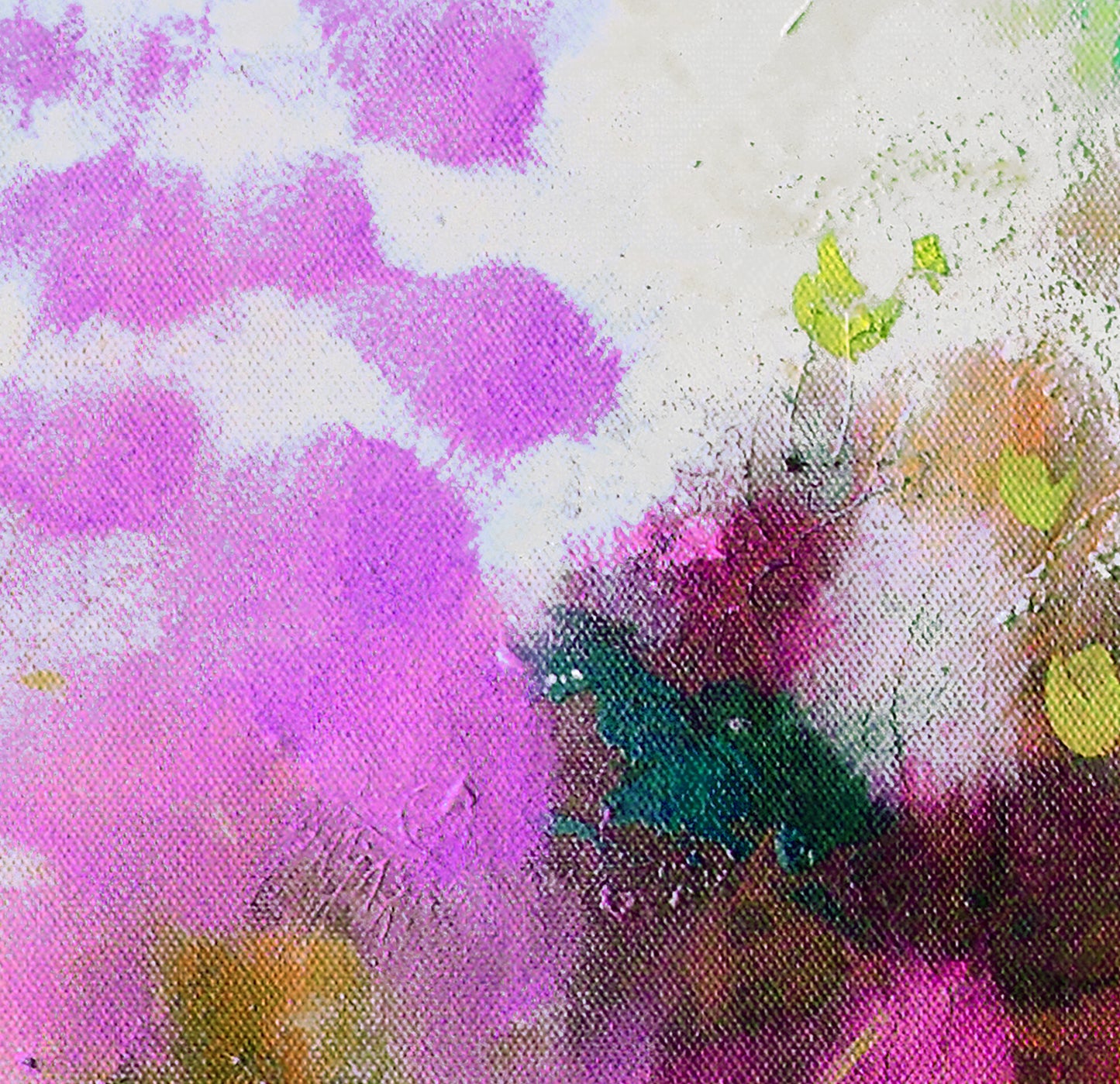 Green Pink Flow - Colourful Abstract Art Giclee Print on Stretched Canvas or Fine Art Paper