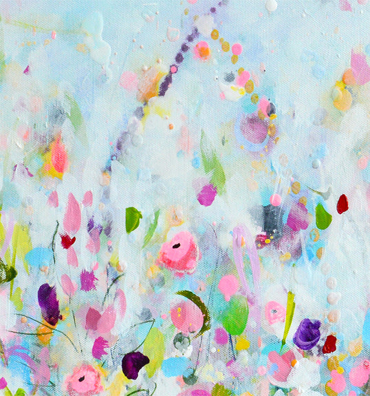 Floral Meadow Wall Art Print on Stretched Canvas or Fine Art Paper
