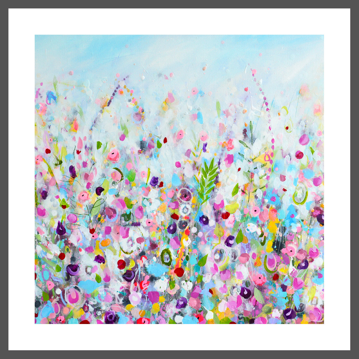 Floral Meadow Wall Art Print on Stretched Canvas or Fine Art Paper